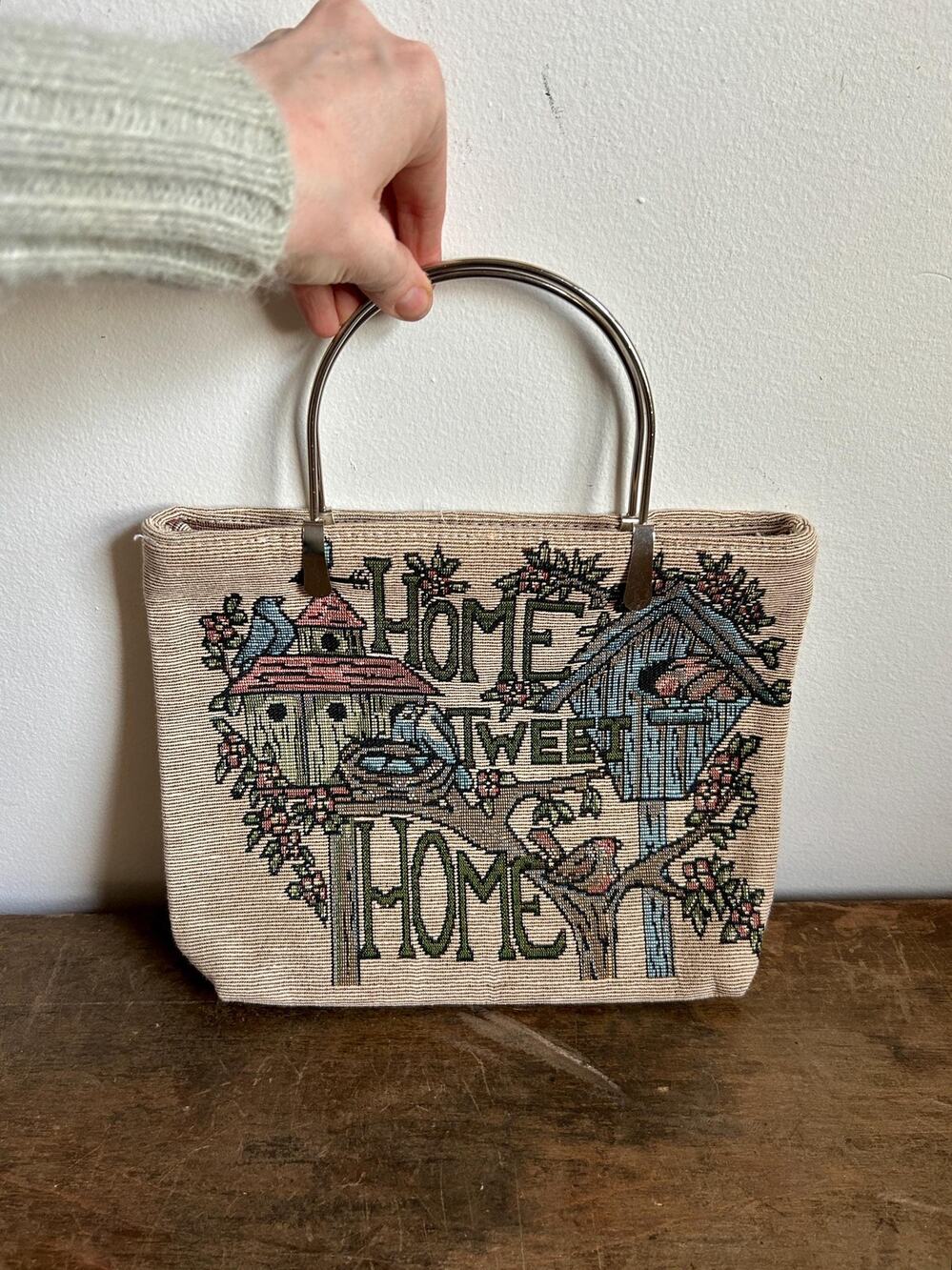 Vintage "Home Sweet Home" Tapestry Purse | Retro Handbag | Retro Chic